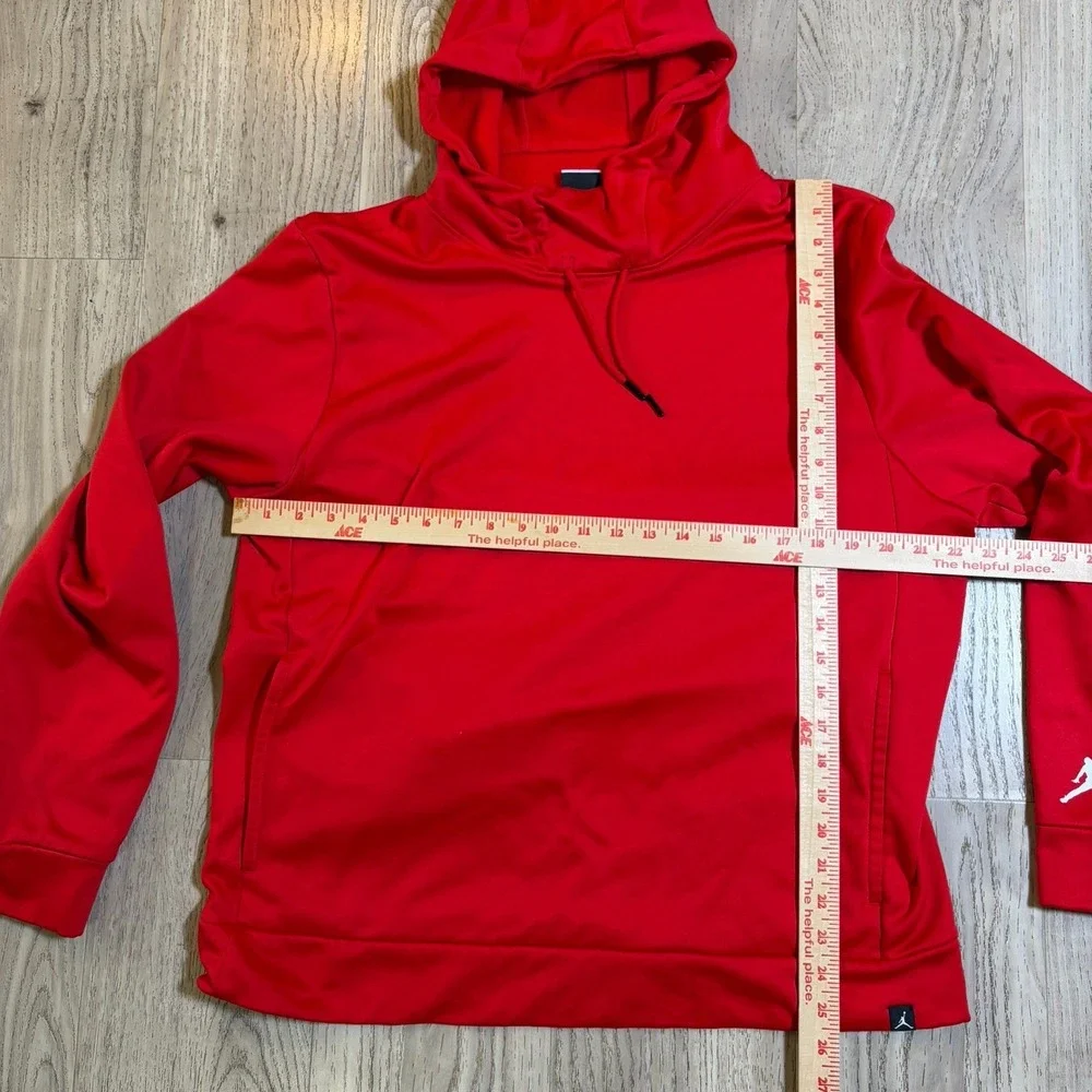 Nike‎ Jordan Dri-FIT Air Fleece Size L Pullover Hoodie Gym Red Jump man Pockets